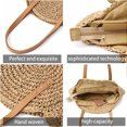 thumbnail image 3 of Bolso de mano tejido de paja para mujer, bolso hecho a mano de playa grande, bolso de hombro, bolso de playa de paja, 3 of 6