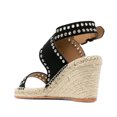 thumbnail image 4 of XYD Women Summer Open Toe Ankle Strap Eyelets Espadrilles Sandals Crossover Straps Wedge Heel Casual Dress Shoes Size 5.5 Black, 4 of 4