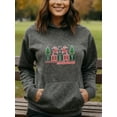 thumbnail image 3 of Holly Christmas Hoodie for Men Women, Holiday Pullover Hooded Sweatshirt, Cozy Cotton Poly Blend, Festive Winter Outfit, 3 of 5