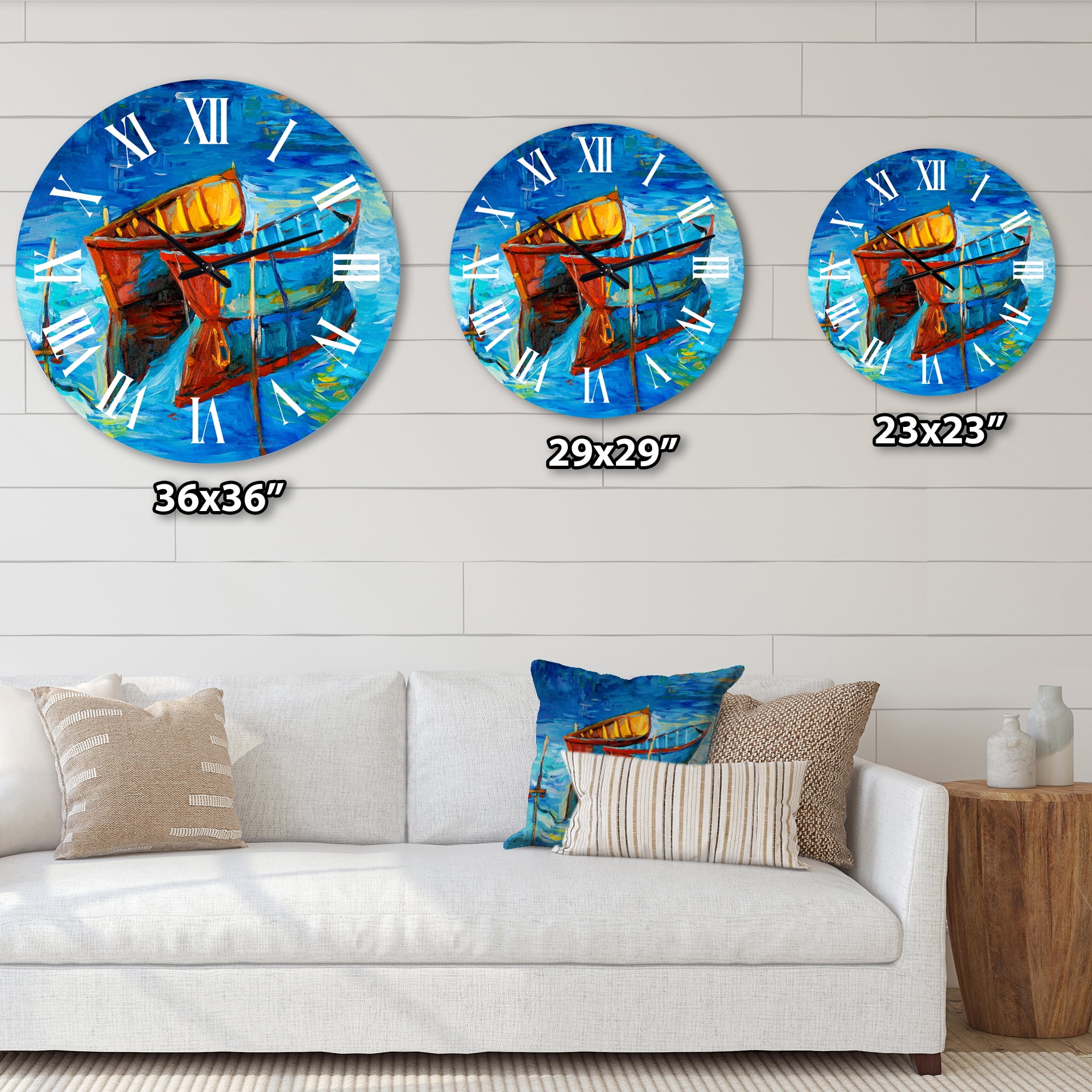 Designart 1 in Quartz Coastal Wall Clock