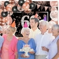 thumbnail image 5 of YANSION 60th Birthday Banner Decorations, Rose Gold and Black Happy 60 Birthday Backdrop Confetti Balloon Kit Party Supplies for Women, Sixty Years Old Bday Background Sign Decor, 5 of 8