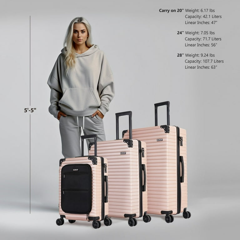 DUKAP Tour 3pc Set - Lightweight, Durable Luggage - Walmart.com