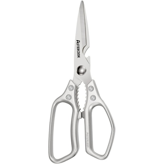 Astercook Kitchen Scissors for Food, Kitchen Shears Heavy Duty with Metal Handle, All Purpose Kitchen Scissors for Poultry, Vegetables & Herbs, Durable and Ergonomic Design, Dishwasher Safe