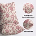 thumbnail image 5 of Light Pink Floral Block Print Pillow Covers 20x20 Set of 2 Rustic Old Style Modern Vintage Flower Pattern Cream Decorative Throw Pillow Cases Outdoor Farmhouse Decoration for Sofa Couch Bed, 5 of 6