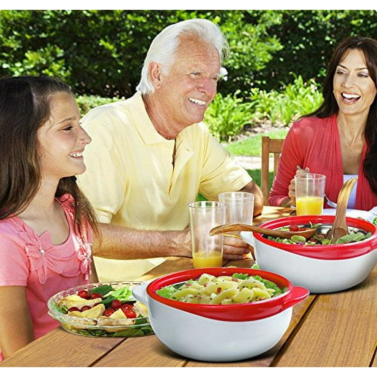 煮卵正規品・OH済・ HPD（ドナルドタカヤマ） IN THE PINK Pinnacle Thermoware, Insulated Casserole Dish Set, 3-Piece, Red