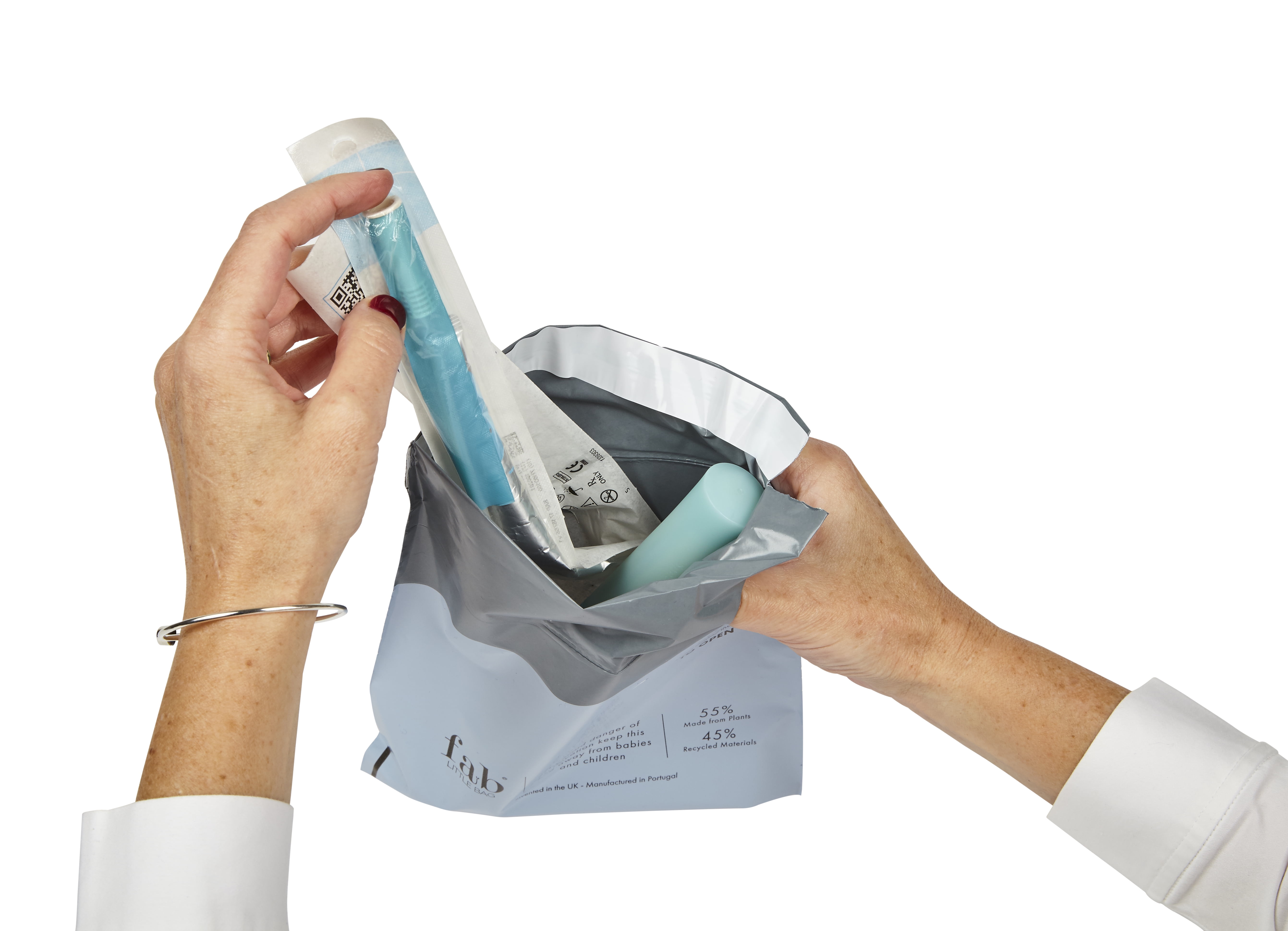 Fab Little Bag HyGeeni Disposal Bags for Nappies, Incontinence Pads, Ostomy & Catheter Bags - Prevents Odours, No Mess, Eco-Friendly, Pack of 50 Bags