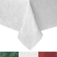 thumbnail image 1 of SoHome Poinsettia Holiday Damask Tablecloth-Traditional/Stain Resistant/Machine Washable/Cotton, 60"x102" White, 1 of 1