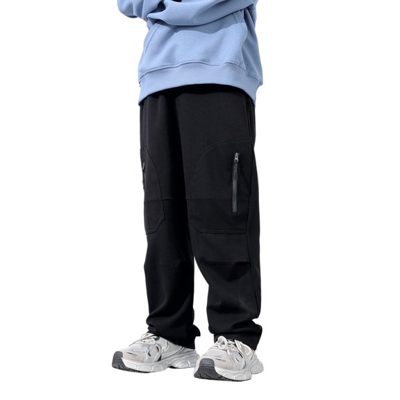 CONZONE Kids Boys Baggy Cargo Pants Wide Leg Workout Pants for Child Elastic Waist Lightweight Fall Winter Athletic Jogger Pants with Pockets