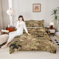 thumbnail image 4 of Homewish Abstract Geometric Camo Bedding Comforter Set 2pcs for Teens Adults,Vintage Camouflage Twin Comforter Sets Microfiber,Black Brown Breathable Bedding Set,Super Cozy Room Decor,Reversible, 4 of 8
