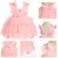 thumbnail image 3 of IDOPIP Toddler Baby Girls Butterfly Birthday Dress 3D Butterfly Wedding Party Ruffle Tutu Dresses, 3 of 8