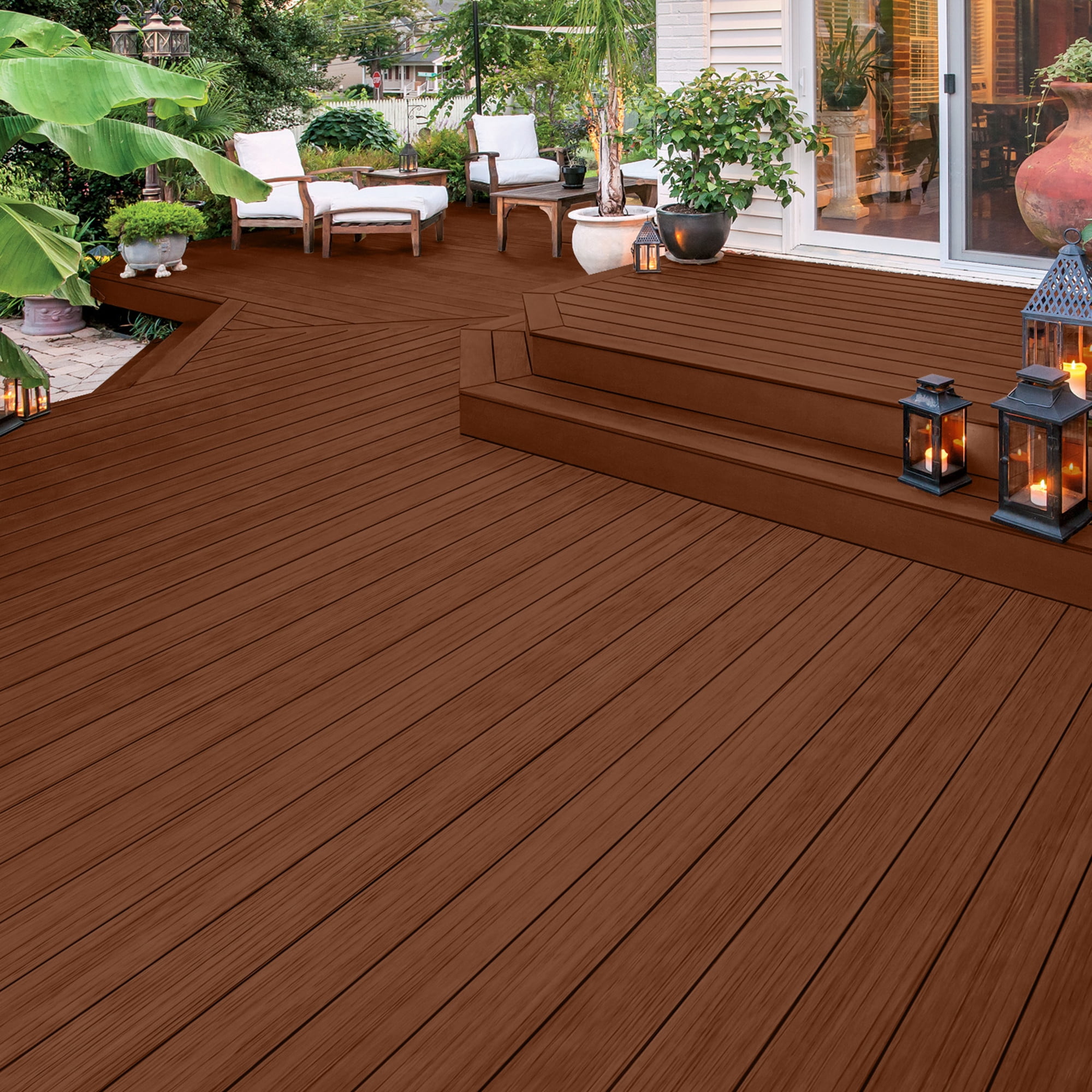 Olympic Elite 1 Gallon ST-2011 Dark Mahogany Semi-Transparent Exterior Stain and Sealer in One Low VOC