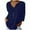 Navy, variant on Lovskoo Cotton Linen Summer Tops for Women 2024 V Neck Long Sleeve Loose Slim Solid Color Top Navy