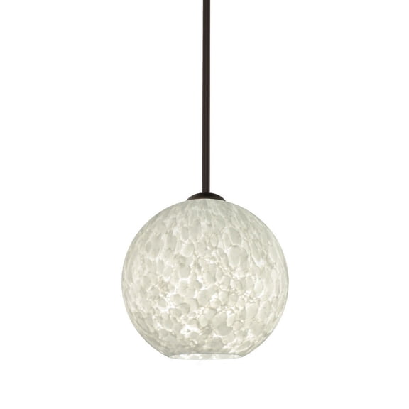 1TT-COCO819-LED-BR-Besa Lighting-Coco 8-One Light Stem Pendant-7.88 Inches Wide by 7.5 Inches High-Bronze Finish-Carrera Glass Color-LED Lamping Type