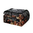 thumbnail image 3 of NC Plush Fleece Blanket For Bed,Lightweight Soft Black Red Floral Blanket,Queen 75"x91", 3 of 6