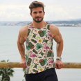 thumbnail image 6 of Pofeuu Tropical Mask Flamingo Print Men's Workout Tank Tops Sleeveless Muscle Gym Shirt Quick Dry-3X-Large, 6 of 7