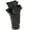 Black Floral Inspired Solid Abstract Tulip 9" x 11" x 16", variant on DecMode 8" Abstract Floral Inspired Black Ceramic Vase with Wavy Folded Rim and Linear Grooves