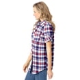 thumbnail image 3 of Woman Within Plus Size Petite Short-Sleeve Button-Down Cotton Seersucker Shirt, 3 of 6