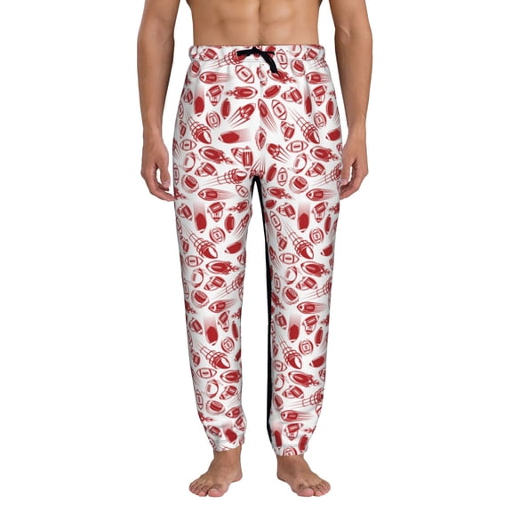 Kdxio Red Football Pattern Joggers,Sweatpants for Men with Pockets-Small