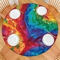 thumbnail image 2 of Colorful Tie Dye Pattern Round Fitted Tablecloth with Elastic Edge,Dining Table Cover Waterproof,Outdoor Round Tablecloth for Camping,Dining,Indoor and Outdoor, 2 of 7