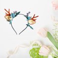 thumbnail image 6 of Sunisery Christmas Hair Hoop adorned with Reindeer Antlers, Deer Ears, Flower Berry, 6 of 7