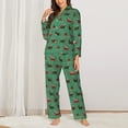 thumbnail image 2 of KLL Christmas Dachshund Print Women's Long Sleeve Pajamas with Pants Sleepwear Loungewear 2 Set-Large, 2 of 7