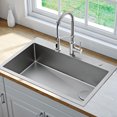 thumbnail image 3 of 33" Dual Mount Drop-In Stainless Steel Single Bowl Kitchen Sink, 3 of 13
