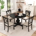 thumbnail image 4 of Roundhill Furniture Havre Dining Set, Pedestal Round Table with 4 Chairs, 4 of 14