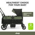 thumbnail image 6 of Jeep TurboGlyde Stroller Wagon by Delta Children – Extended Footwell for More Leg Room, Greenguard Gold Certified, Black/Green, 6 of 20