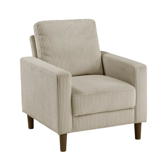 Xukmct Modern Club Chair Aceent Chair with Wood Frame, Corduroy Upholstered Armchair for Living Room, Office, Brown