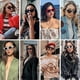 thumbnail image 3 of Two retro sunglasses classic cat-eye sunglasses UV protection sunglasses black frame with gray lenses red frame with gray lenses, 3 of 3
