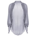 thumbnail image 4 of Yruioon Womens Sheer Shrug Cardigan Long Sleeve Chiffon Shawl Cover Ups Sun Protection Tops Beachwear Grey One Size, 4 of 7