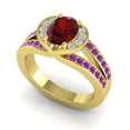 thumbnail image 2 of 2.35 Carat Oval Cut Garnet & Amethyst Gemstone Stylish Ring for Birthday Gift 14K Yellow Gold Size 9.5 by Diamond-Capitals, 2 of 8