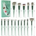 thumbnail image 6 of DUAIU 15-Piece Makeup Brush Set - Premium Synthetic Kabuki & Eye Brushes | Foundation, Blush & Lip Makeup Tools | Professional Green Conical Handle Set with Flannel Drawstring Bag, 6 of 9