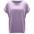 thumbnail image 4 of Elegant Casual Satin Short Sleeve T Shirt Blouse Top For Everyday Comfort And Stylish Outfits With A Soft Shimmering Fabric Feel,PP1,S, 4 of 5