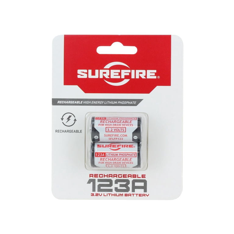 123A 3.2V Rechargeable Lithium Batteries - 4 Pack With Charger, Compatible With SureFire, Streamlight, Bushnell & More