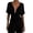 Black, variant on Women Fitted Cinched Waist Top Dolman Sleeve Plunging V Neck Low Cut Top Sexy Summer Ruched Wrap Shirt Going Out