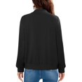 thumbnail image 4 of Gytharion Shacket Jackets for Women Lightweight Casual Long Sleeve Stand Collar Jacket Loose Comfy Full Zip Up Baseball Coats Fashion Solid Fall Outerwear with Pockets, 4 of 7