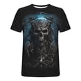 thumbnail image 4 of TrendOFT Shirts for Men Graphic Tees Nature Pattern Graphic Print Short Sleeve Crew Neck Loose Comfortable Daily Tops Mens Tees Blue L, 4 of 5
