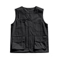 thumbnail image 5 of VeFlora Fishing Vests for Men with Multi Pockets Cotton Utility Safari Travel Vest Outdoor Work Photo Cargo Fly Hiking Gear(Black/XL), 5 of 5