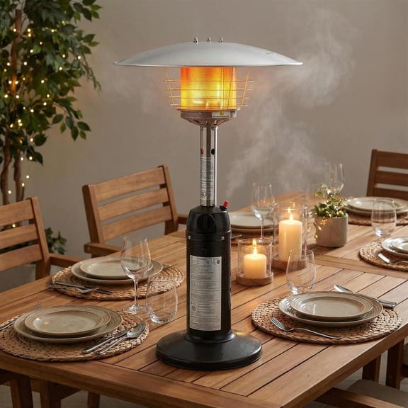 Topcobe 11 000 BTU Portable Tabletop Propane Patio Standing Heater, Outdoor Heaters for Patio, Backyard Furniture, Black