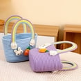 thumbnail image 4 of Sunjoy Tech Easter Woven Basket with Handle,Cotton Bunny Egg Basket with Rabbit And Carrot Easter Bag for Gifts Candy, 4 of 8