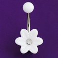 thumbnail image 2 of Joyería piercing del cuerpo del acero inoxidable de la barra del anillo del ombligo del vientre de la flor de moda, 2 of 8
