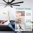 thumbnail image 2 of Cusp Barn 72 Inch Indoor Ceiling Fan with Lights and Remote Control, 6 Speeds Reversible DC Motor Large Ceiling Fans for Bedroom, 2 of 10