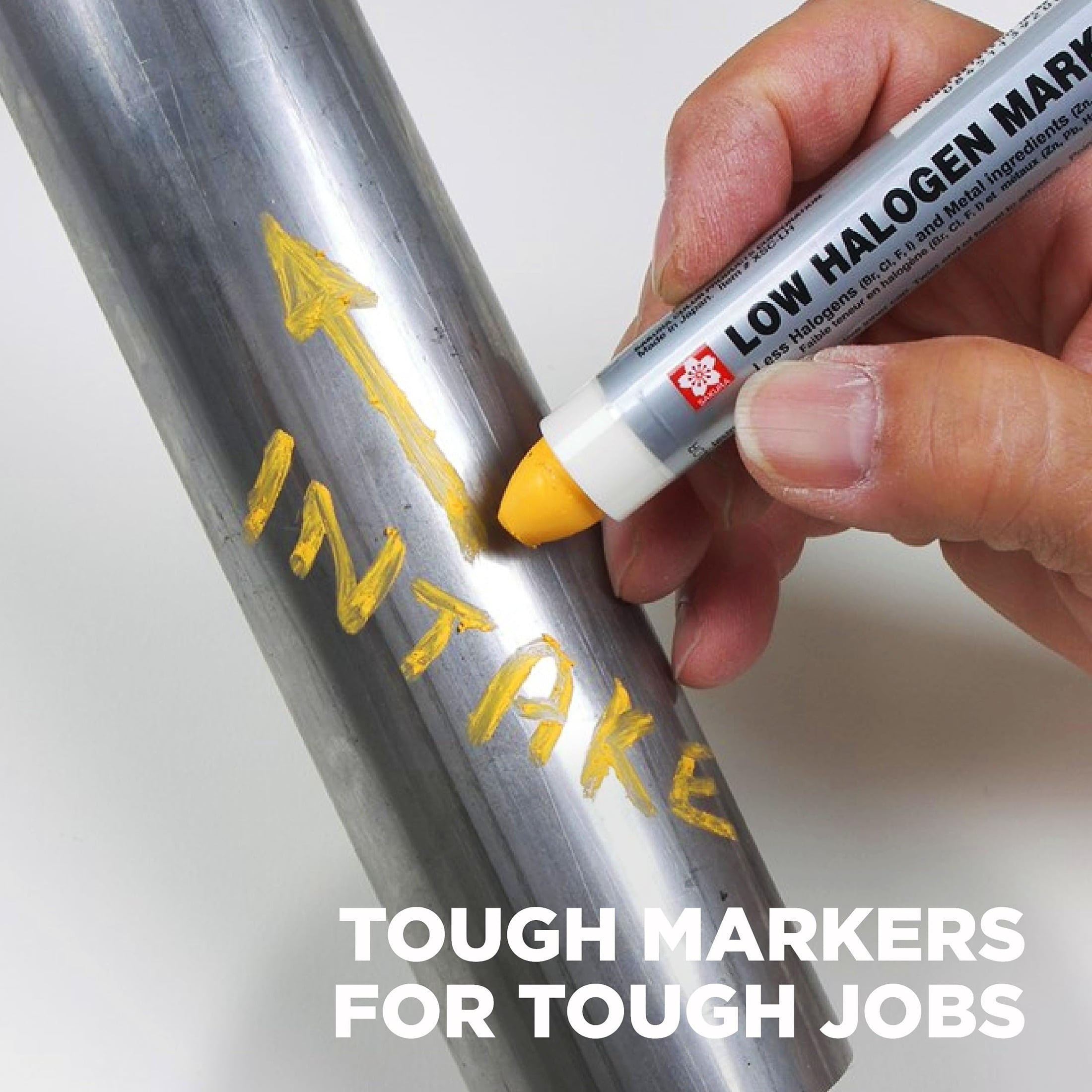 Sakura Low Halogen Solid Paint Markers with Twist Up Tip - Permanent Marker Pens - Marker for Steel and Metal - Red Paint - 12 Pack
