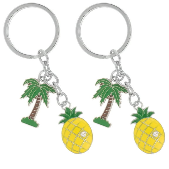 CIMAXIC 2Pcs Creative Pineapple Key Chains Metal Pendant Decorative Bag Charm for Backpacks