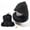 Black, variant on Hooded Snail Memory Foam Travel Neck Pillow, U-Shaped Cervical Support Pillow with Eye Mask Earplugs Storage Bag for Airplane Car