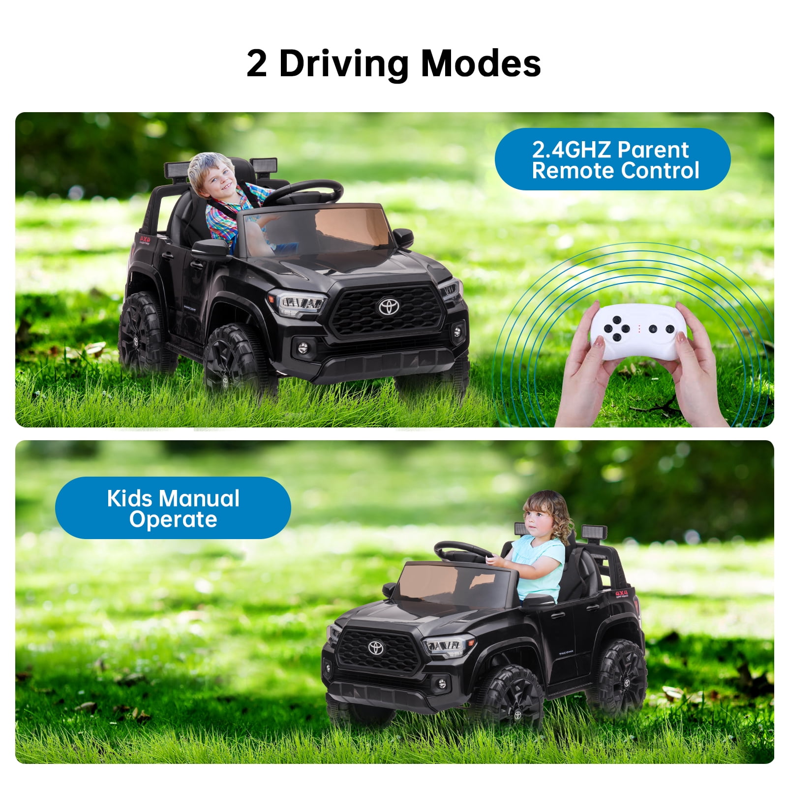 EastVita Kids 12V Ride on Cars Toyota Licensed Land Rover Ride on SUV Electric Car with Remote Control, MP3 Player Rocking Pull Rod for Kids 3 Age +