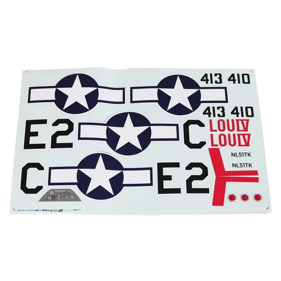 E-flite Decal Set P-51D 1.5m- EFL01270 Decals Trim Pilots Scale Accys