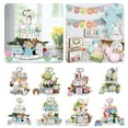 thumbnail image 5 of IUAMXWU 1 Set Spring Tiered Tray Decor Wooden Table Signs Gnome Block Wood Table Centerpieces with Holder for Spring Home Holiday Decoration, Rustic spring tiered tray ornaments, 5 of 9