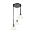thumbnail image 3 of Indoor Modern Home Decorative Bright Ceiling Histoire 3 Light Brass and Black Pendant, 3 of 7